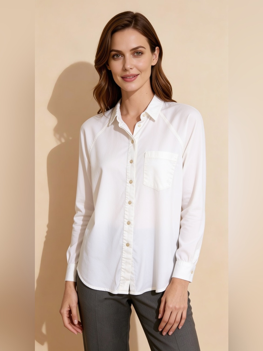 Universal Thread White Long-Sleeve Button-Down Shirt